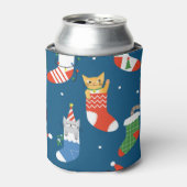 クリスマス漫画の猫のかわいい柄 缶クーラー (缶正面)