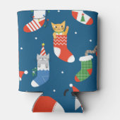 クリスマス漫画の猫のかわいい柄 缶クーラー (裏面)