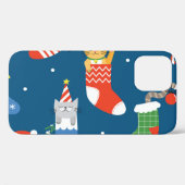 クリスマス漫画の猫のかわいい柄 Case-Mate iPhoneケース (裏面 (横))