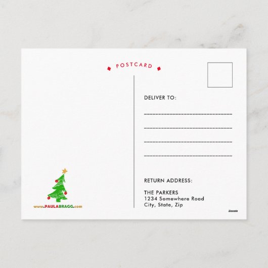 クリスマス漫画の蛙 シーズンポストカード (裏面)