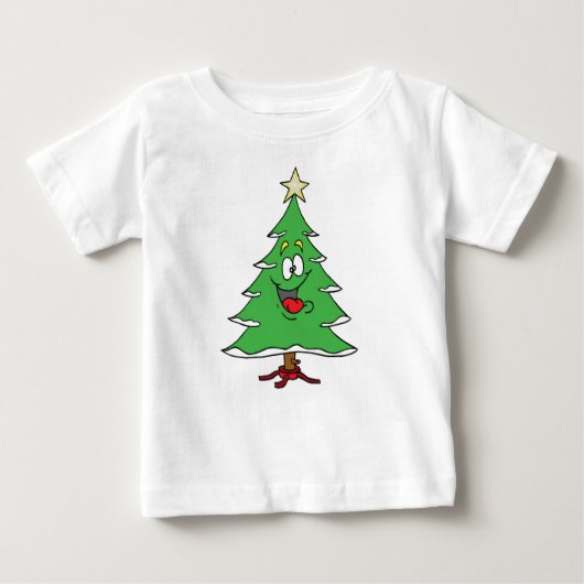***クリスマス漫画クリスマスツリー**ベビー用ティー ベビーTシャツ (正面)