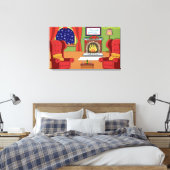 クリスマス火災 キャンバスプリント (インサイチュ (寝室))