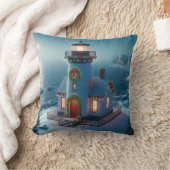 クリスマス灯台，沿岸クリスマスデコル クッション (ブランケット)