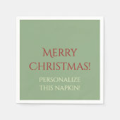クリスマス無地の05 – グリーン紙パーティーナプキンス スタンダードカクテルナプキン (正面)