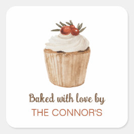 クリスマス焼いたのカップケーキが大好きで スクエアシール