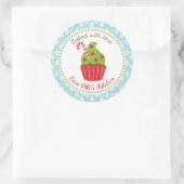 クリスマス焼いたのシール付き ラウンドシール (バッグ)