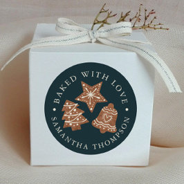 クリスマス焼いたクッキー ラウンドシール