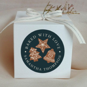 クリスマス焼いたクッキー ラウンドシール