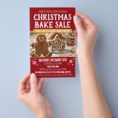 クリスマス焼き菓子販売会の写真 - 祝祭的なホリデーシーズンの深紅色 チラシ (ハンドル)