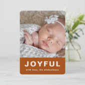 クリスマス焼けオレンジ色のスノーフレーク写真 シーズンカード (スタンド正面)