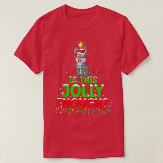 クリスマス照明は十分なすてきうさぎクリスマ Tシャツ (デザイン正面)