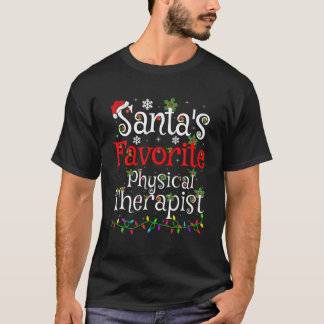 クリスマス照明サンタお気に入りのの物理セラピスト Tシャツ