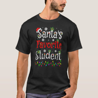 クリスマス照明サンタお気に入りのS学生クリスマス Tシャツ