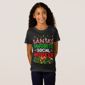 クリスマス照明サンタのお気に入りのソーシャルワーカーChris Tシャツ (正面フル)