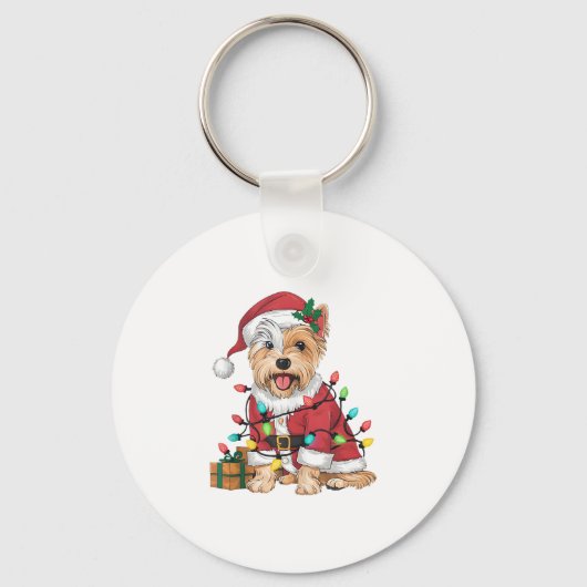 クリスマス照明サンタウェスティドグクリスマス キーホルダー (正面)