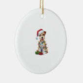 クリスマス照明サンタシルキーテリアードッグクリスマス_1 セラミックオーナメント (右)
