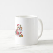 クリスマス照明サンタシーズー(犬)Tzuドッグクリスマス コーヒーマグカップ (正面右)