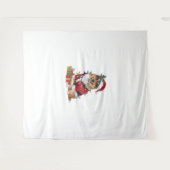 クリスマス照明サンタノルウェーエルクハウンドドッグクリステム タペストリー (正面(横))