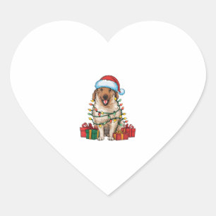 クリスマス照明サンタハットアナトリアンシェパードドッグチャール ハートシール