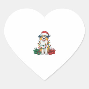 クリスマス照明サンタハットオーストラリアシェパードドッグCh ハートシール