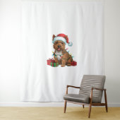 クリスマス照明サンタハットカーンテリアードックリスマ タペストリー (インサイチュ)