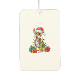 クリスマス照明サンタハットキツネテリアドッグクリスマス カーエアーフレッシュナー