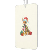 クリスマス照明サンタハットキツネテリアドッグクリスマス カーエアーフレッシュナー (左)