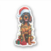 クリスマス照明サンタハットゴードンセッタードドクリスマ シール (正面)