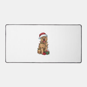 クリスマス照明サンタハットシャールペイドッグクリスマス_2 デスクマット