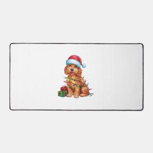 クリスマス照明サンタハットシュヌードンドクリスマス デスクマット