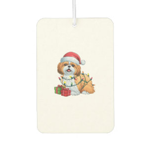 クリスマス照明サンタハットシーズー（犬）ツドッグクリスマス カーエアーフレッシュナー
