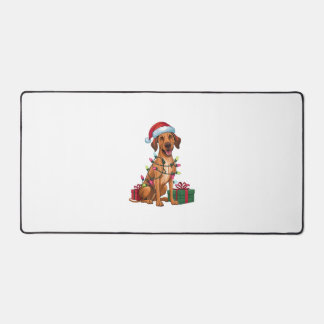 クリスマス照明サンタハットタイリッジバックドッグクリスチム デスクマット