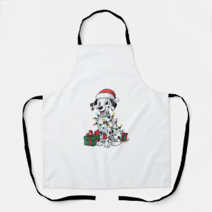 クリスマス照明サンタハットダルマティアンドッグクリスマス エプロン