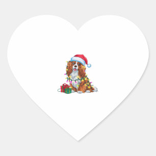 クリスマス照明サンタハットチベットスパニエル犬ドッグキリスト ハートシール