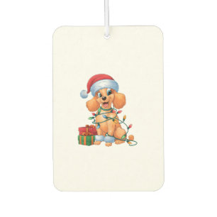 クリスマス照明サンタハットトイプードルドッグクリスマス カーエアーフレッシュナー