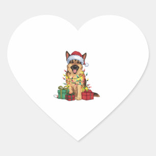 クリスマス照明サンタハットドイツシェパードドッグキリスト ハートシール