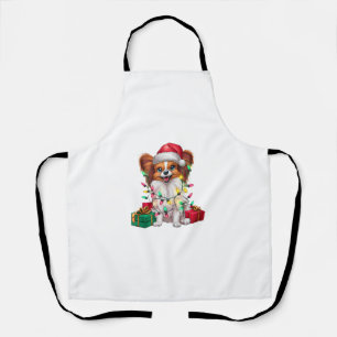 クリスマス照明サンタハットパピロンドッグクリスマス エプロン