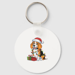 クリスマス照明サンタハットビーグルドッグクリスマス キーホルダー