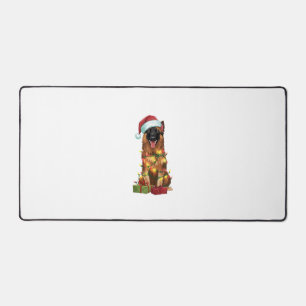 クリスマス照明サンタハットベルギーテルヴューヌドッグクリス デスクマット
