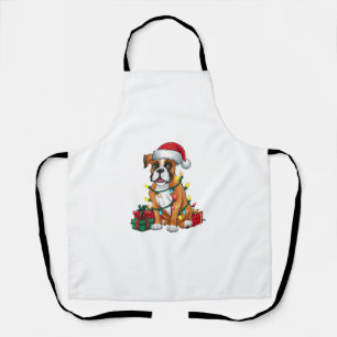 クリスマス照明サンタハットボクサードッグクリスマス エプロン