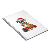 クリスマス照明サンタハットボクサードッグクリスマス ノートブック (右側)