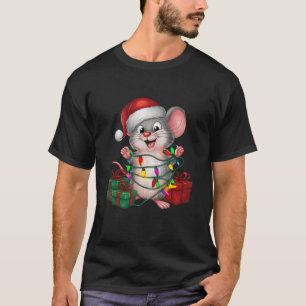 クリスマス照明サンタハットマウスクリスマス Tシャツ