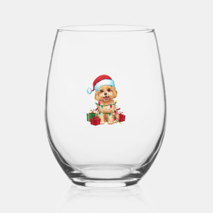 クリスマス照明サンタハットマルティポドグクリスマス ステムなしワイングラス