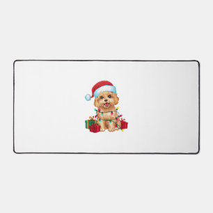 クリスマス照明サンタハットマルティポドグクリスマス デスクマット