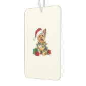 クリスマス照明サンタハットヨークシャーテリアドッグクリスマス カーエアーフレッシュナー (左)