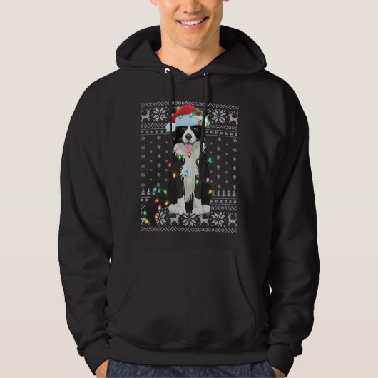 クリスマス照明サンタハット醜い縁どコリークリスチム パーカ (正面)