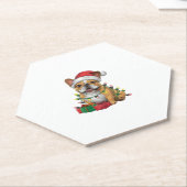 クリスマス照明サンタフランスのハットブルドッグクリスマス_ ペーパーコースター (アングル)