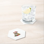 クリスマス照明サンタフランスのハットブルドッグクリスマス_ ペーパーコースター (インサイチュ)