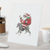 クリスマス照明サンタライディングイタリアングレイハウンドッグC 台座サイン (インサイチュ)