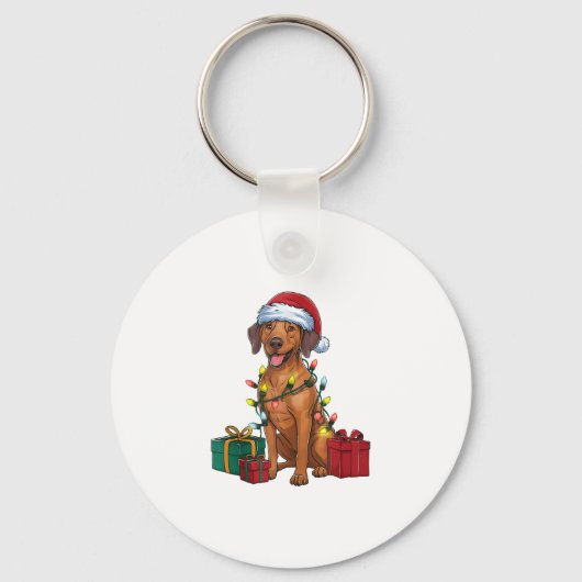 クリスマス照明サンタローデシアンリッジバックドッグキリスト キーホルダー (正面)
